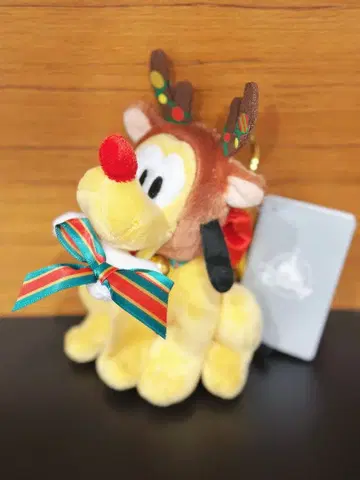 디즈니 스토어 플루토 봉제 인형 키체인 크리스마스