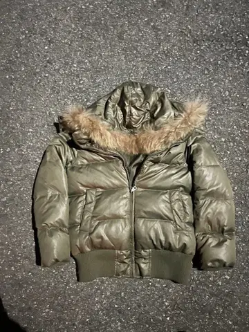 archive 퍼 다운 자켓 시크 스타일 opium 광택 짧은 기장