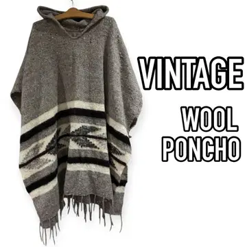 빈티지 울 판초 네이티브 에스닉
