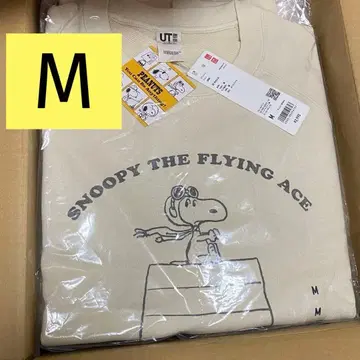 M 택 포함 새상품 UNIQLO PEANUTS 스누피 맨투맨