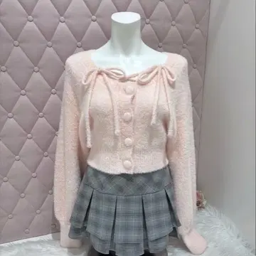 bubbles 버블스 크롭 샤기 가디건