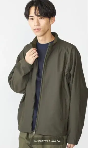 SHIPS 스트레치 블루종 S 사이즈 올리브 안감 플리스 세탁 가능