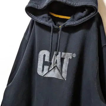 캐터필러 CAT 로고 자수 후드 맨투맨 블랙 XL 구제 의류