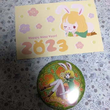 원피스 캐럿 야라칸 캔뱃지 신년 카드풍 엽서 2개 세트