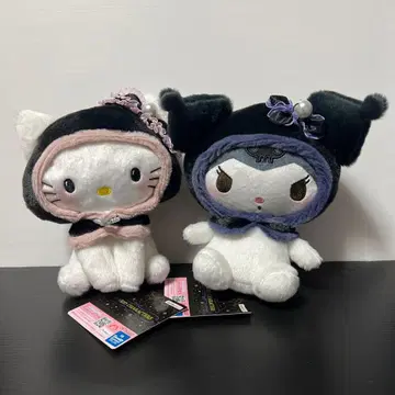 산리오 캐릭터즈 홀리 케이프 봉제 인형 키티 쿠로미 세트