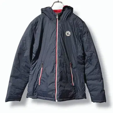 리버서블 JOTT 다운 자켓 후드 부착 네이비 레드 M