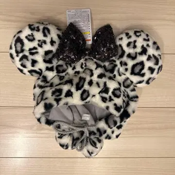 미사용 새상품 디즈니 미니 팬캡 화이트 레오파드 무늬