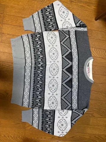 campus 기하학 패턴 니트 스웨터 3X