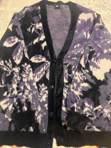 HARE 꽃무늬 가디건 보라색/블랙 가격 인하 접수합니다.