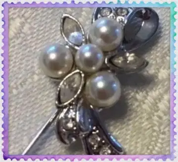 익명 배송*펄 장식 플라워 디자인 스톨 핀 숄/브로치/퀼트/가부토