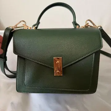 BEAMS 빔즈 그린 숄더백 골드 금장 장식