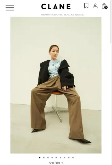 CLANE TUCK HERRINGBONE SLACKS