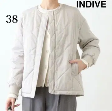 INDIVI 미들 기장 퀼팅 코트 자켓 그레이지 38 M