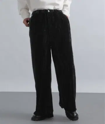 HARE 하레 IROKE 크러쉬 벨로아 플레어 팬츠 F 사이즈 블랙 BK