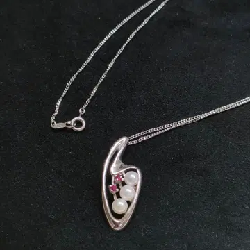 CP26 진주 루비 목걸이 실버925