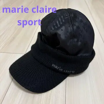 marie claire 블랙 니트 모자 프리 사이즈