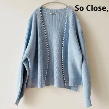 디노스 dinos So Close, 펄 장식 리브 편직 가디건