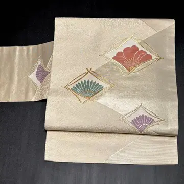 나고야 오비 순수 실크 니시진 비단 중고 인박 꽃 so165