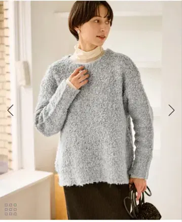 ROPE PICNIC 부클레 칼라 니트 그레이