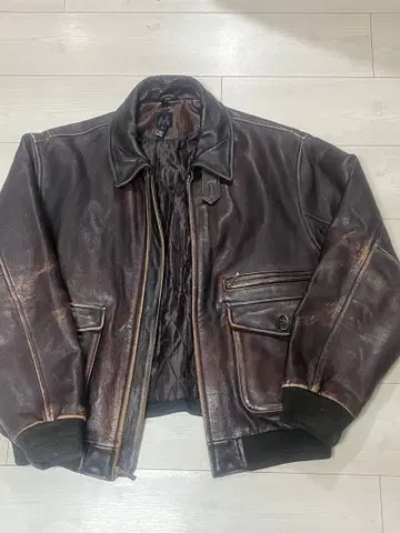 M 다크 브라운 가죽 자켓 L