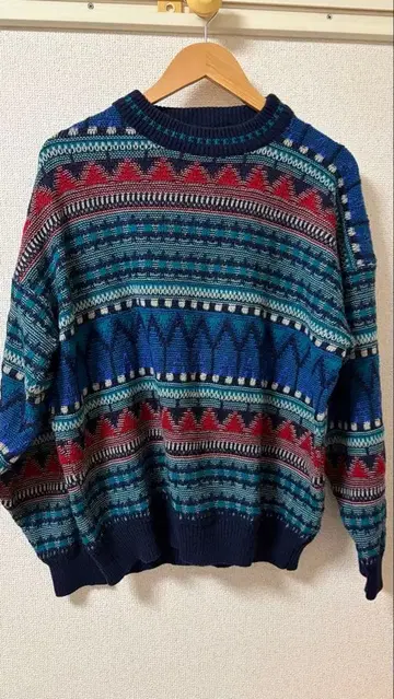 패턴 니트 스웨터 L 사이즈