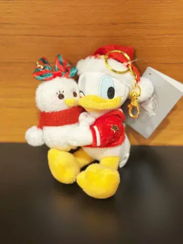 디즈니 스토어 도날드 봉제 인형 키체인 크리스마스