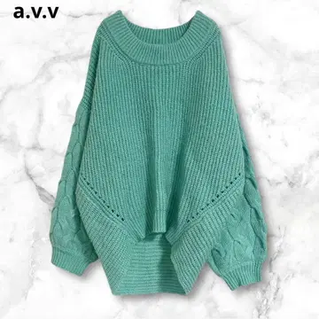 아베베 민트 그린 긴팔 니트 스웨터 가을/겨울 M 아크릴 혼방