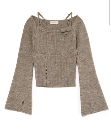 andmary Baby ribbon knit tops gray