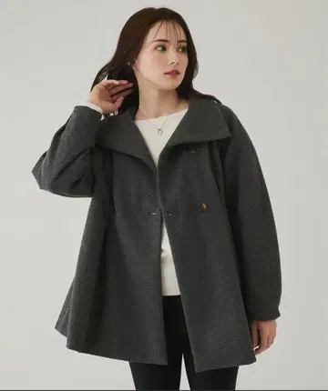 Jayro 페이크 울 스탠드 턱 코트