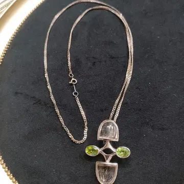 CP35 925 은제 목걸이 금침 수정