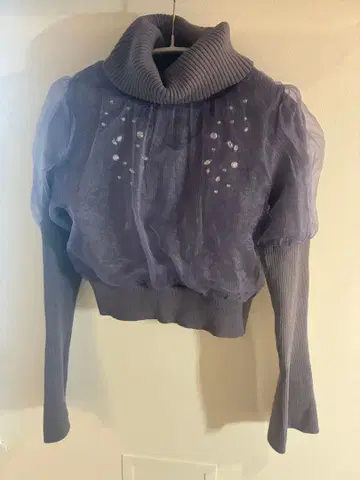 Mercuryduo 블루 터틀넥 스웨터