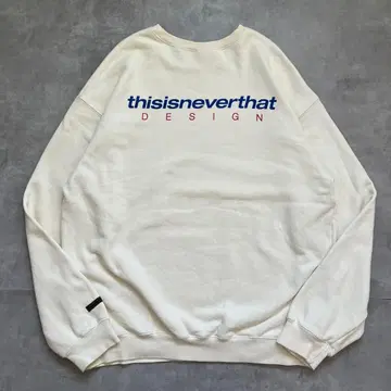 디스이즈 맨투맨 로고 프린트 L 화이트 17761