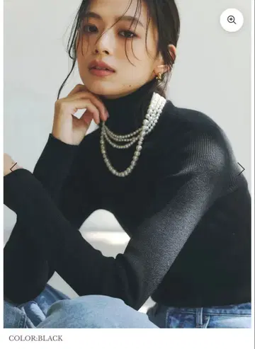 [택 포함 새상품] 실크 캐시미어 블렌드 핏 리브 터틀 니트