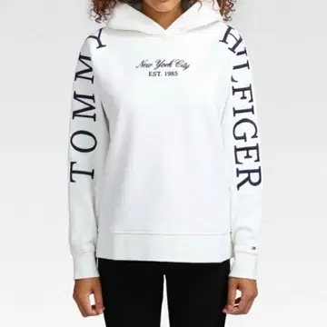 타미힐피거 후드티 로고 화이트 새상품급