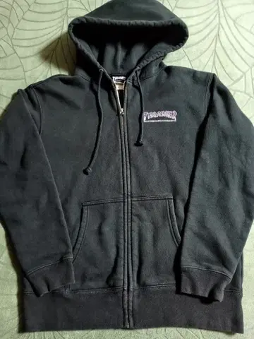 THRASHER 집업 후드티 블랙