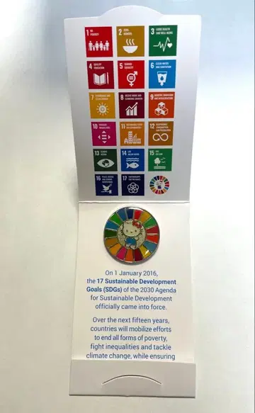 헬로키티 SDGs 핀 배지 UN