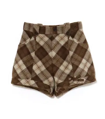 andmary Ribbon check mini pants