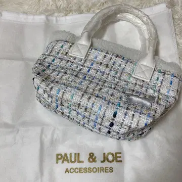 새상품 PAUL & JOE 토트백 화이트 계열 복슬복슬 트위드 고양이