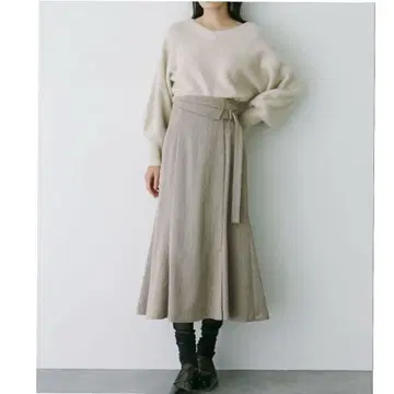 러그나무 문 허리 라펠 트위드 머메이드 스커트