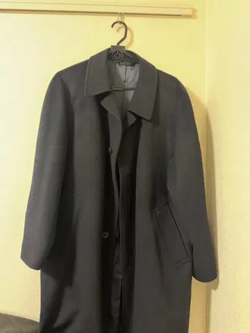 캐시미어 블렌드 울 코트 네이비