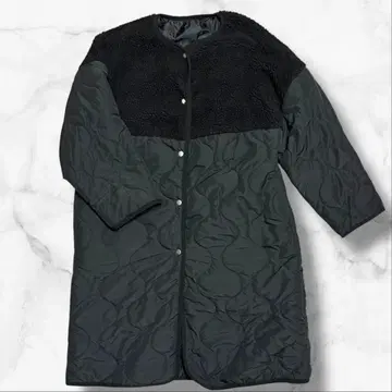 퀼팅 롱 자켓 블랙 보아 아우터 겉옷 여성용 봄/가을/겨울