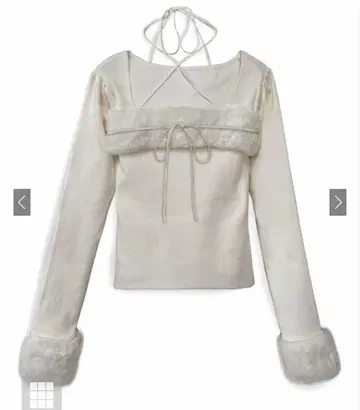 GRL 퍼 홀터넥 리본 니트탑[ru1387]