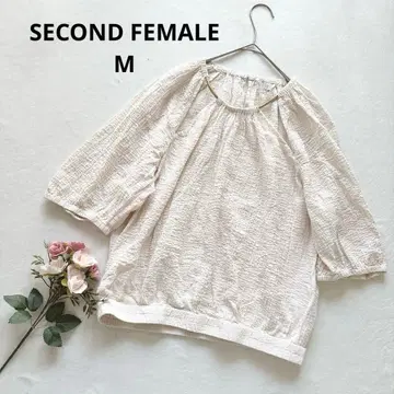 세컨드 피메일 아이보리 오부 소매 셔츠 블라우스 벌룬 슬리브 M