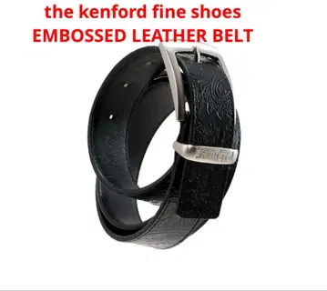 kenford fine shoes EMBOSSED LEATHER BELT