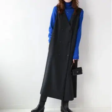 저널 스탠다드 스트레치 더블 버튼 오버롤 스커트 블랙 2way