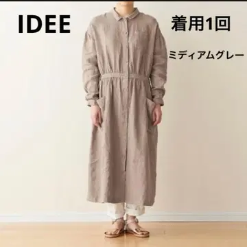 착용 1회! 아틀리에 셔츠 원피스 미디엄 그레이 이로이로노 후쿠 프리