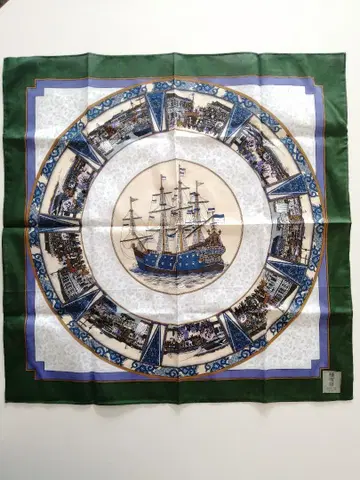 새상품 미사용 스카프 대형 요코하마 전통 요코하마 배 선박 항구