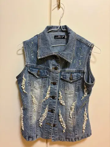 데님 슬리브리스 자켓