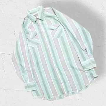 80s USA제 Ranch and Town 스트라이프 웨스턴 셔츠