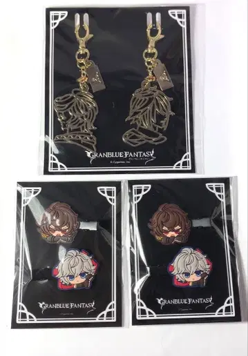 그랑블루 판타지 샌달폰 & 루시페르 옆모습 페어 키링 앞머리 클립
